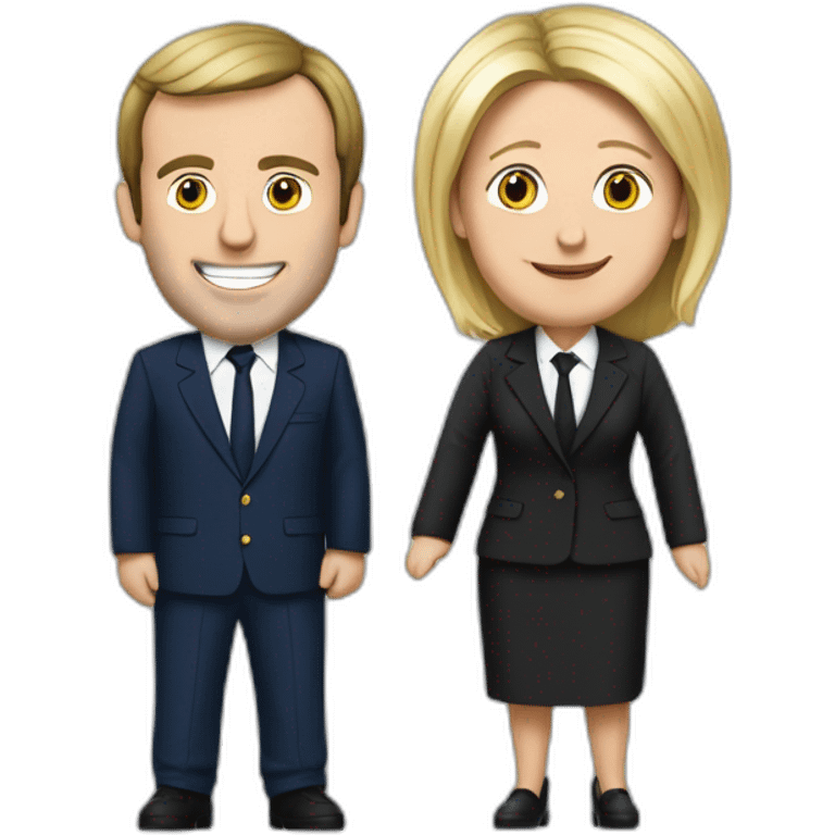 Macron et marine lepen emoji