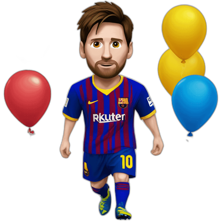 Lionel Messi with 8 Ballons D’or  emoji