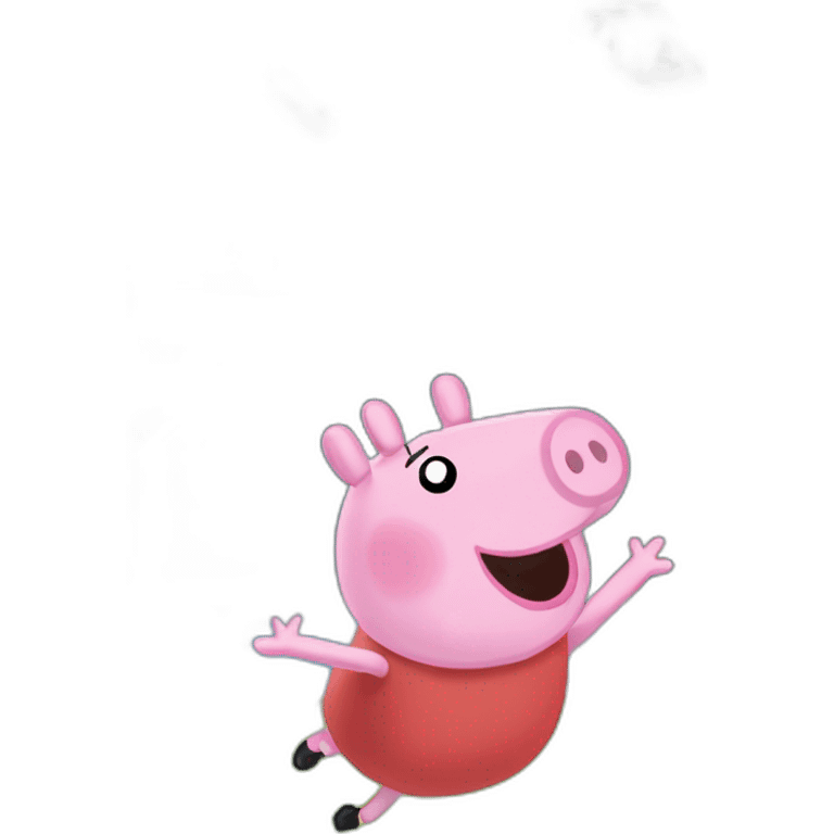 Peppa pig with a Roblox face doing a backflip emoji