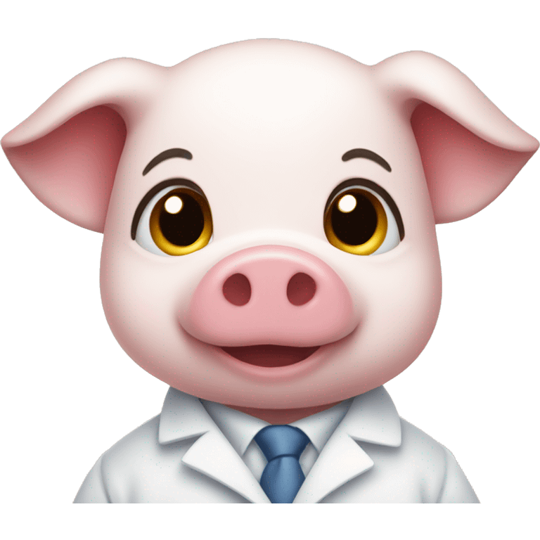 a piglet in white lab coat emoji