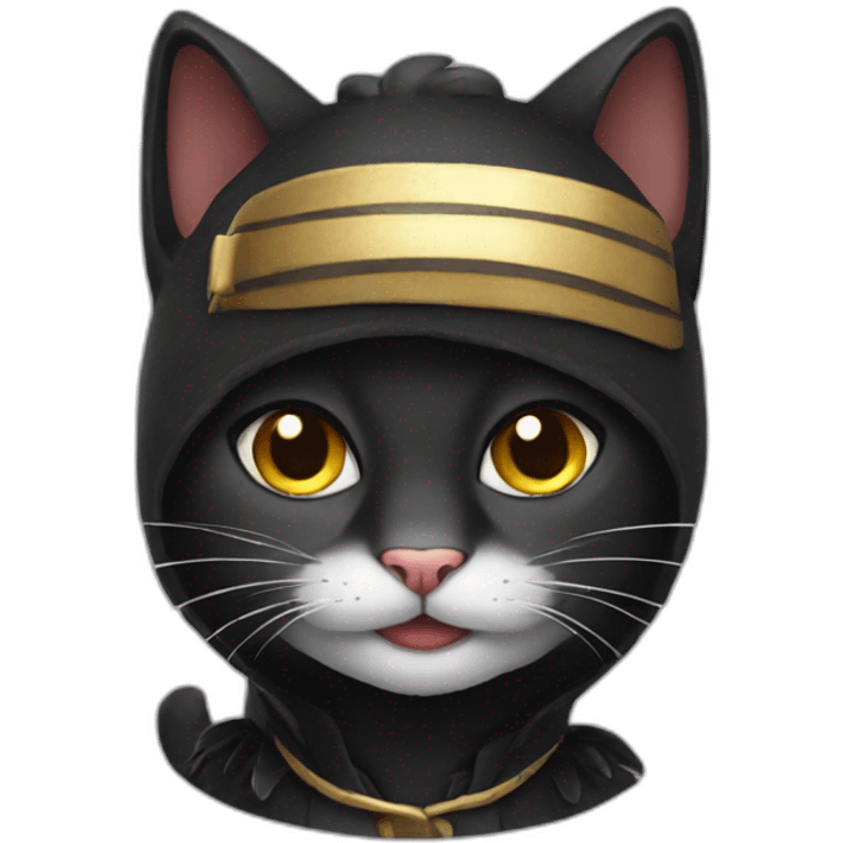 Black cat in costume emoji