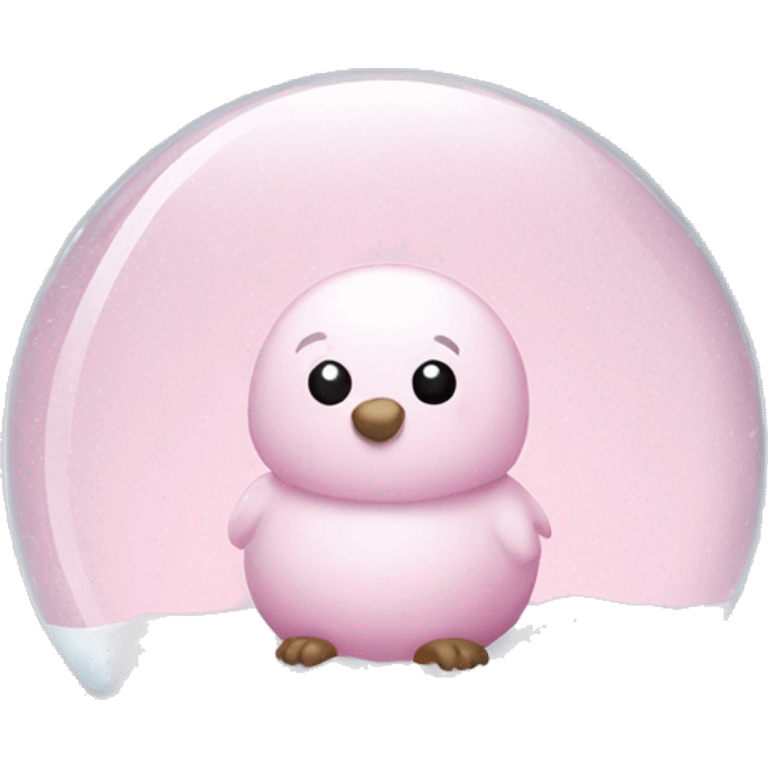 baby pink snowy snow globe emoji