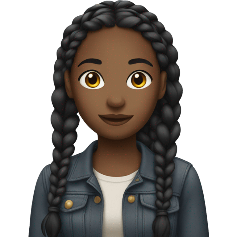 black girl with braids emoji