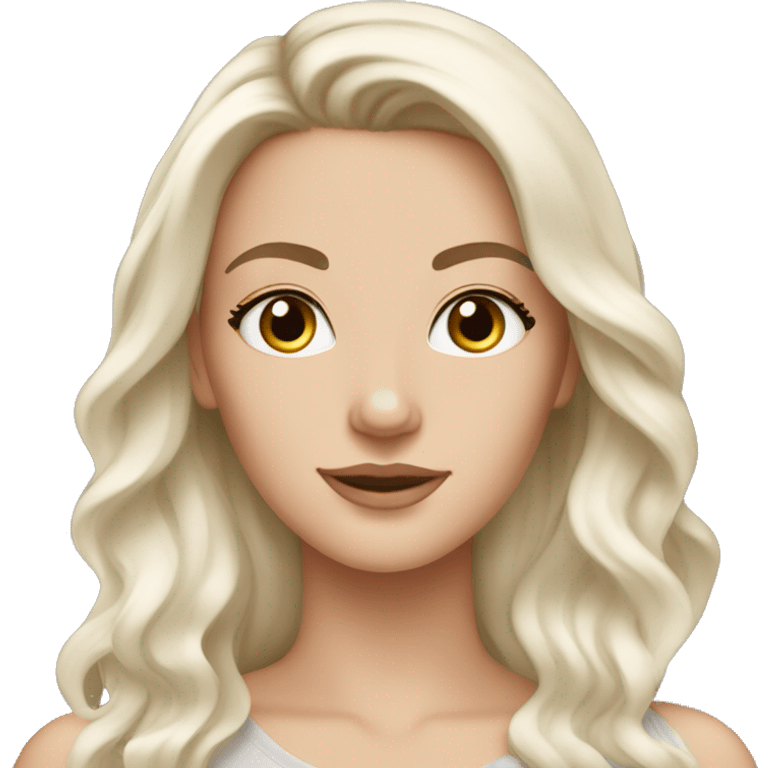 Brunette hair white girl skincare emoji