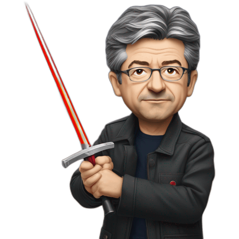 Mélenchon avec un sabre laser emoji