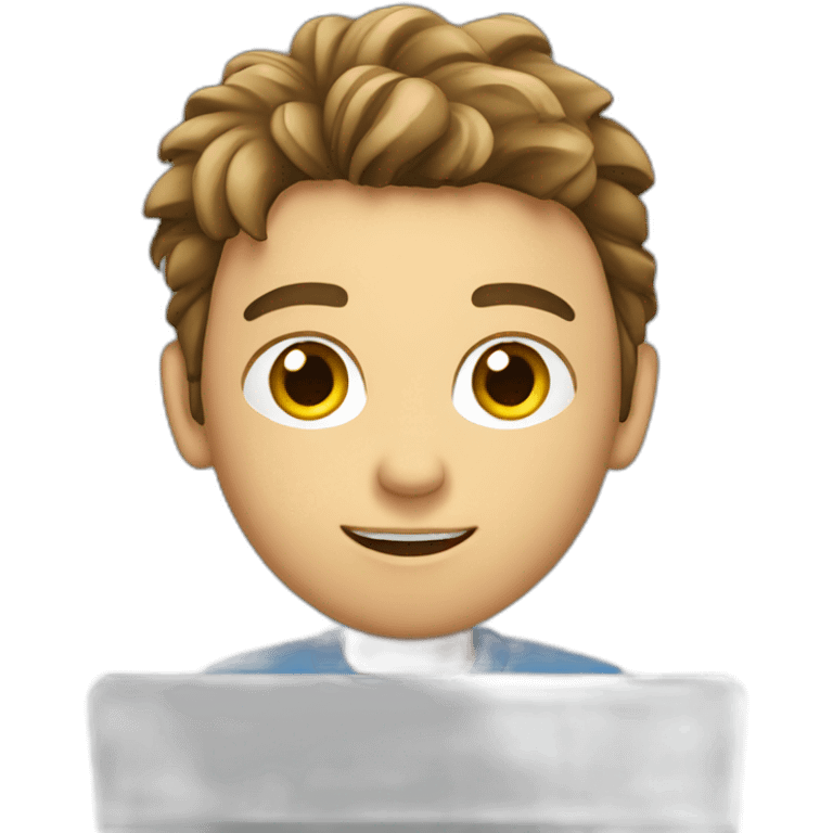 boy video editor with laptop  emoji