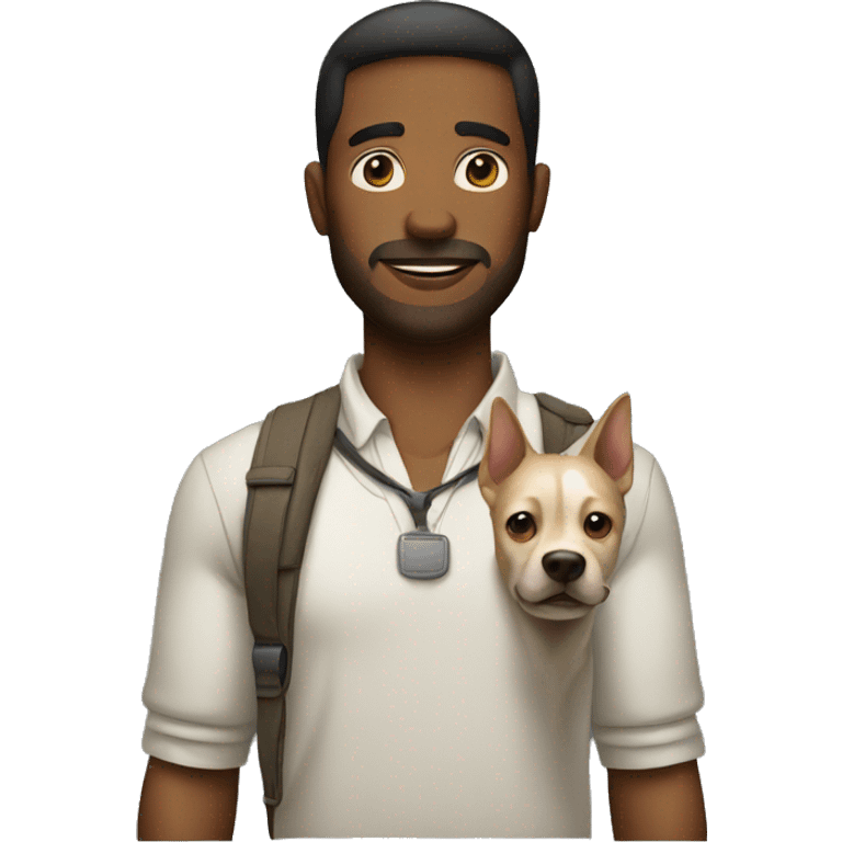 A man with dog emoji