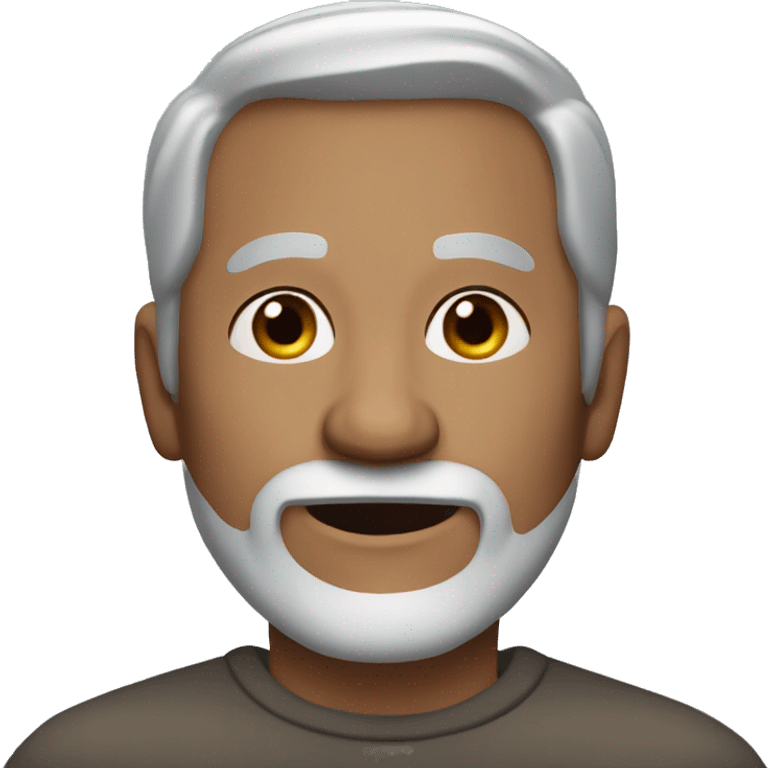 60 year old man with short gray hair, a bit of a beard and brown eyes emoji