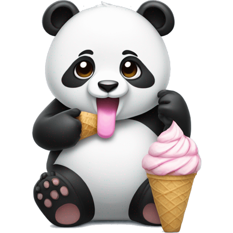 Panda eating ice cream emoji