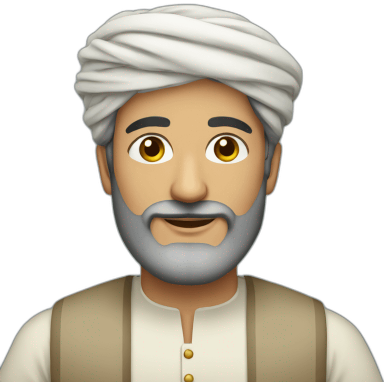 A pakistani guy with beard in traditional clothes emoji