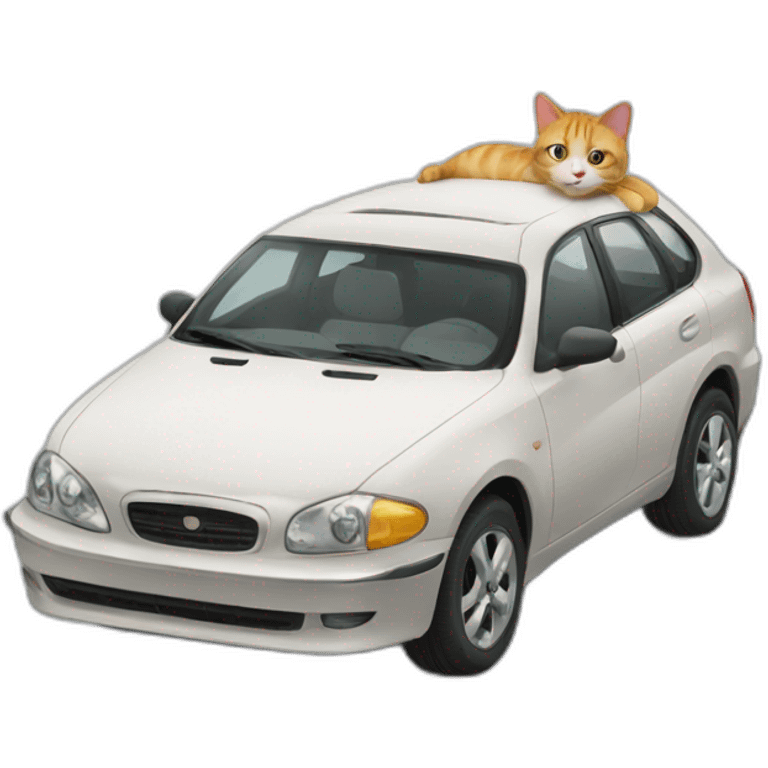 Car merged with cat emoji