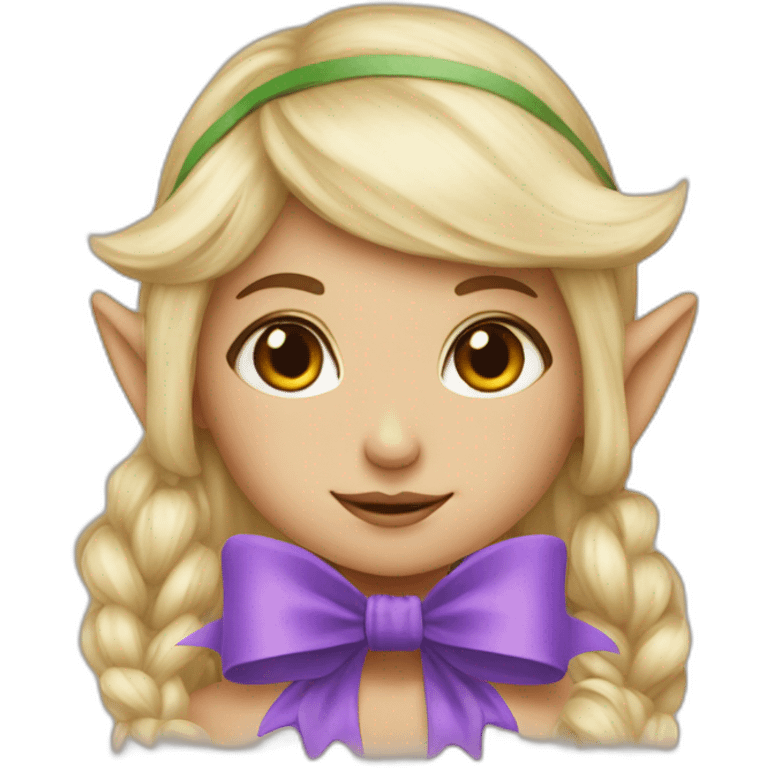 Blondie elf with bow emoji