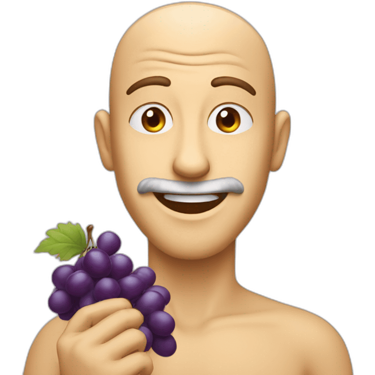 Guy with long nose throwing grape fruits emoji