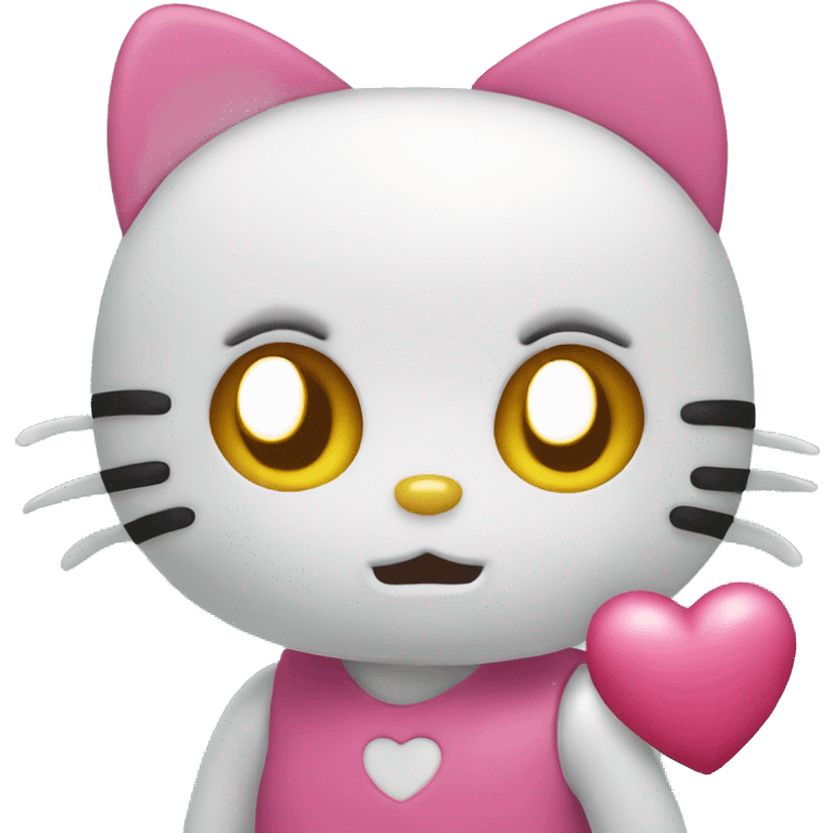 Hello kitty with a heart emoji