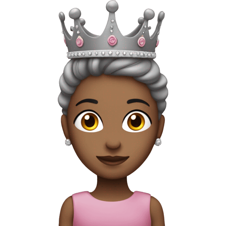 En rosa gris med prinsesse krone emoji