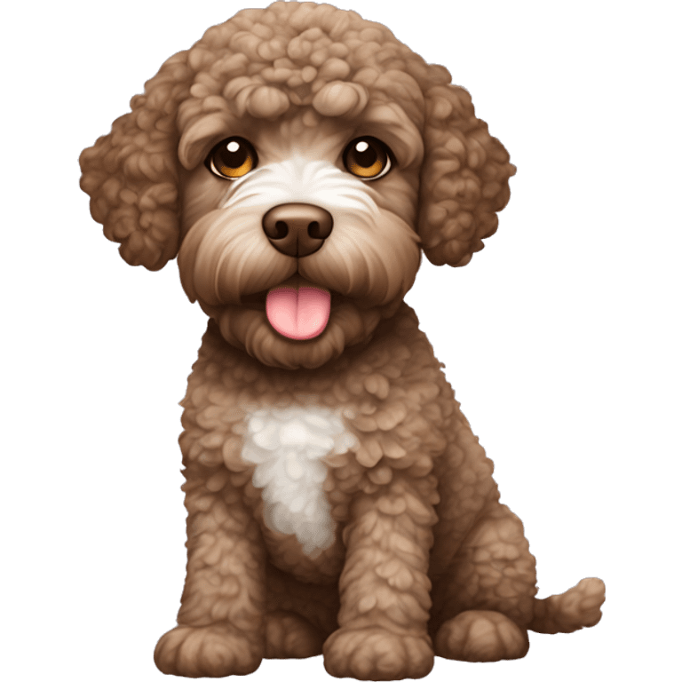 Brown Lagotto Romagnolo doing human things emoji