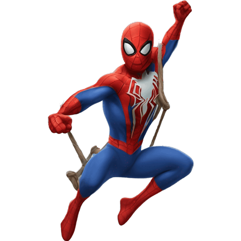 Spider-Man swinging emoji