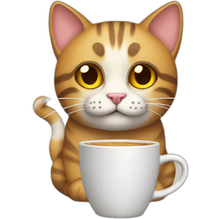 make a cat with a cup emoji