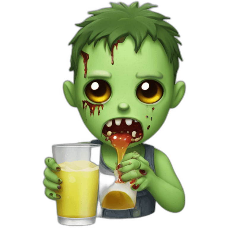 cute zombie drinking  emoji