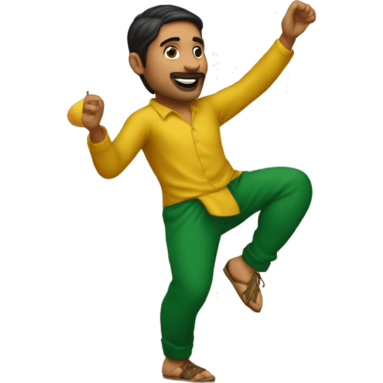 A PAKISTANI MAN DANCING with mangoes emoji