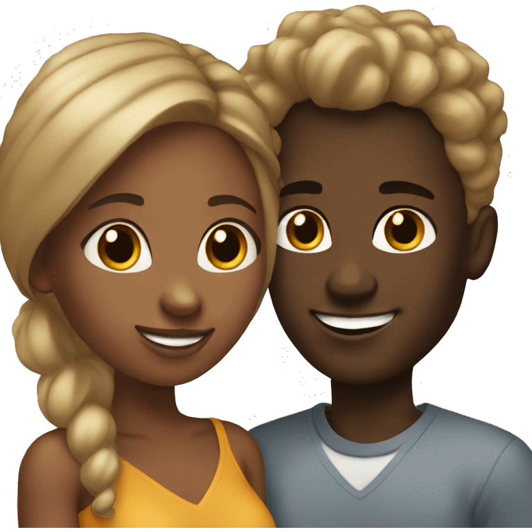 A black girl dating a white boy emoji