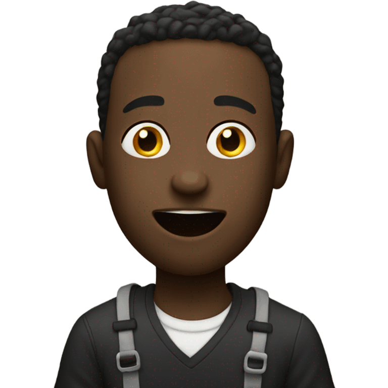 Black man eating emoji