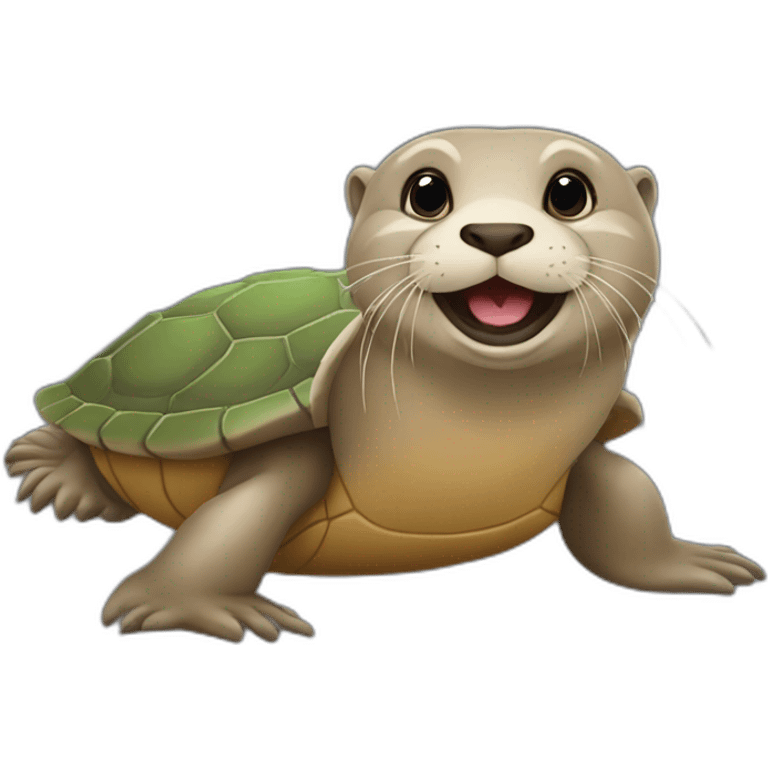 Loutre sur une tortue  emoji