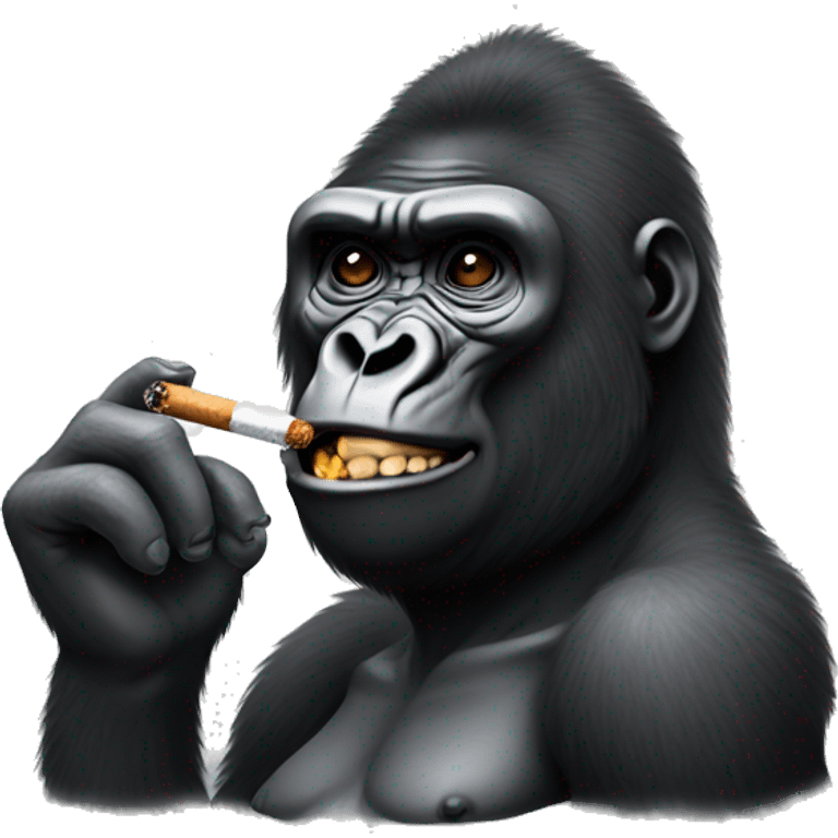 Gorilla with grills smoking a cigarette emoji