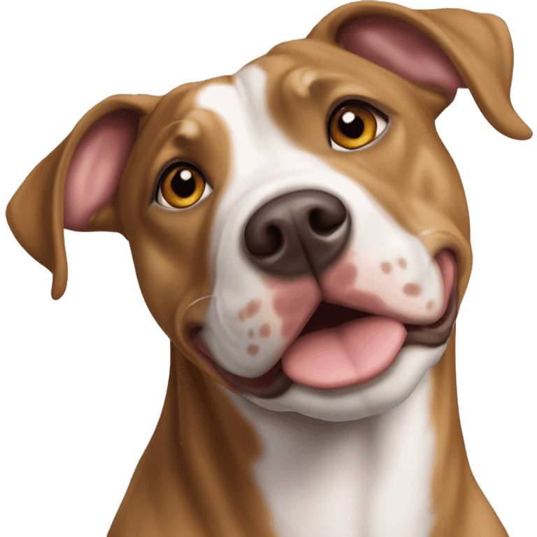 catahoula pitbull mix brown fawn and white emoji