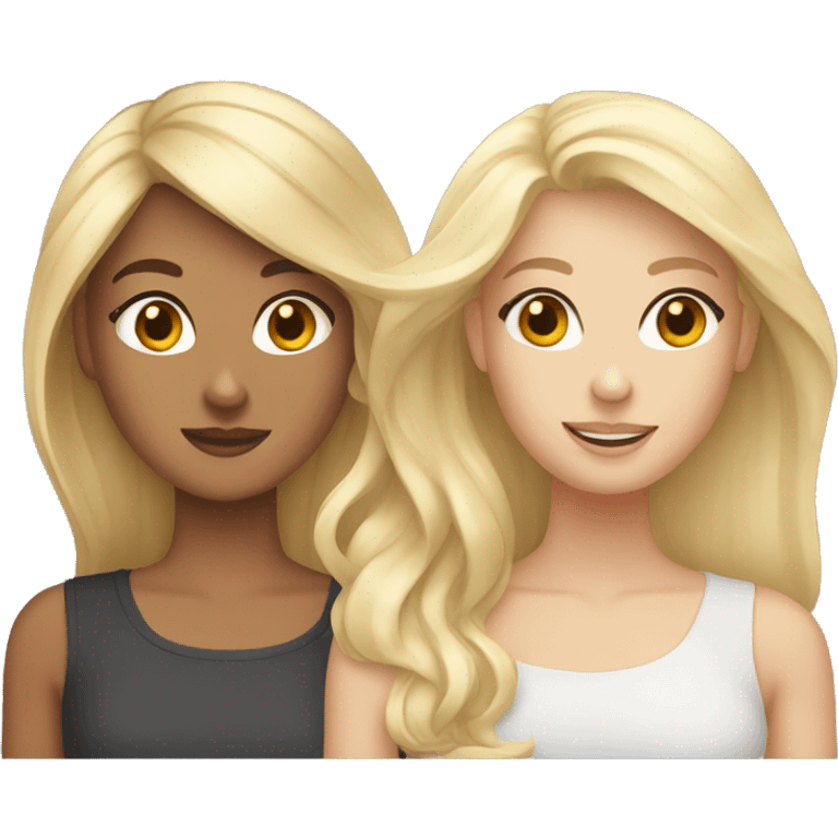 Two friends one blonde and one brunette  emoji