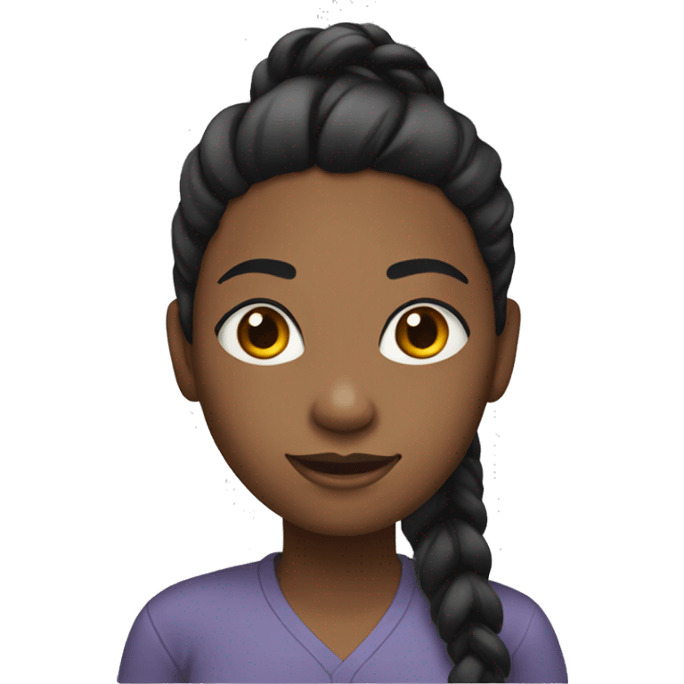 Black woman with ponytail black hair full body  emoji