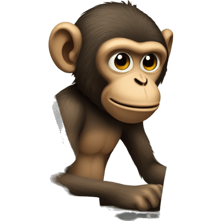 A monkey sitting at his computer emoji