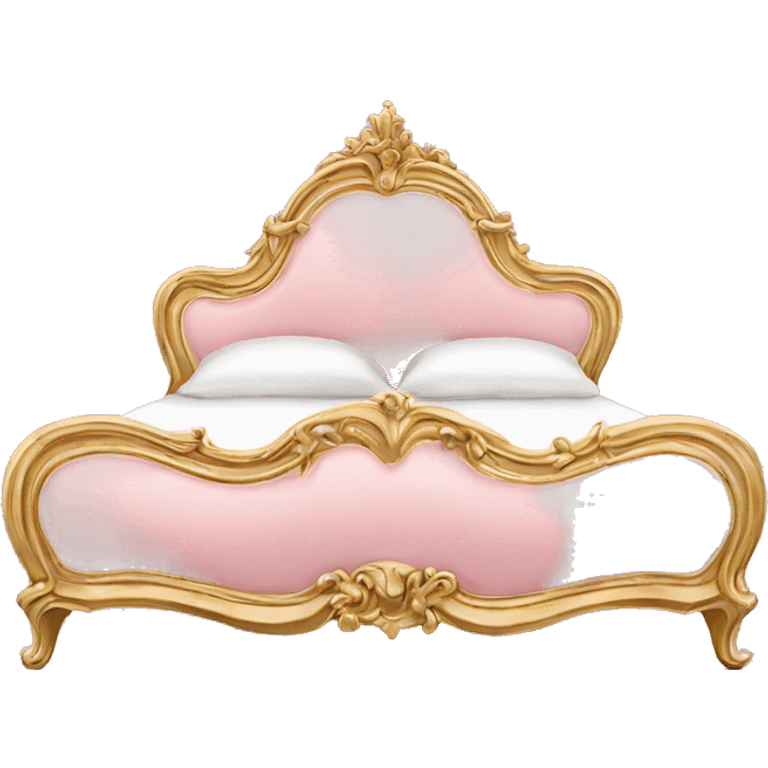 vintage pink and gold rococo bed emoji