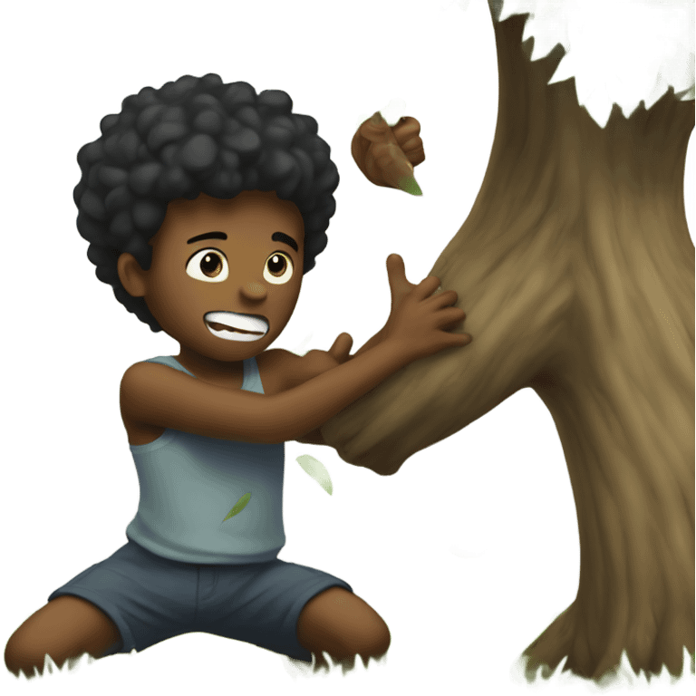 Boy being attacked by a tree  emoji