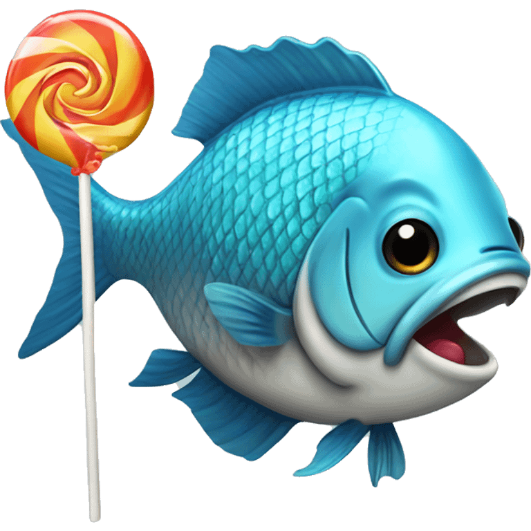 Fish with a lollipop emoji