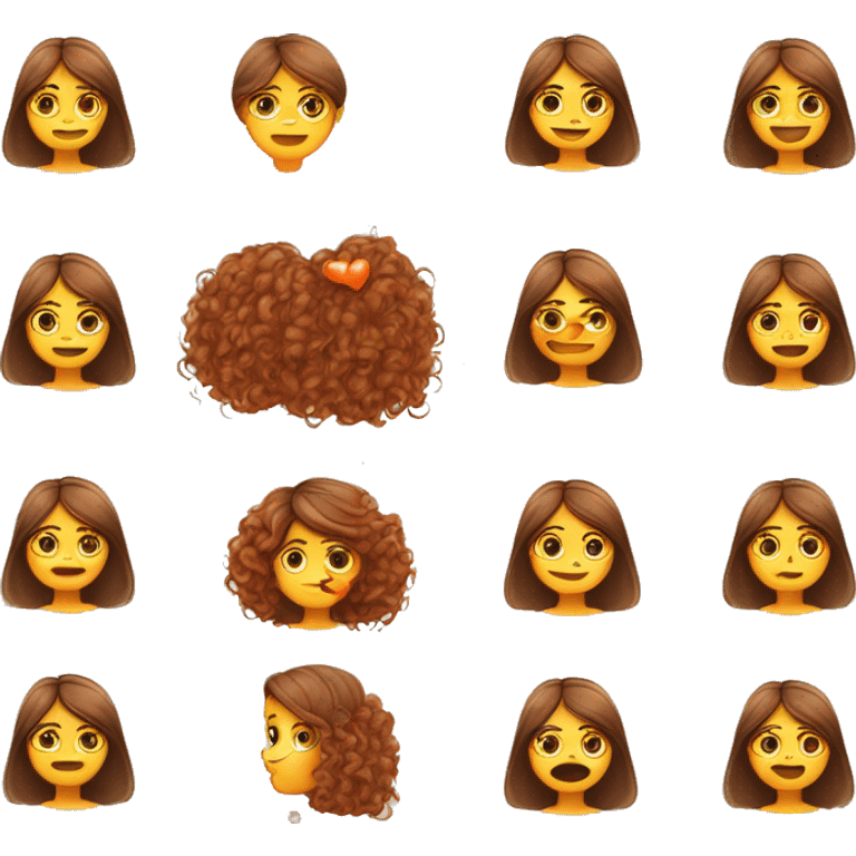 ragazza capelli lunghi con cuore arancione in mano emoji