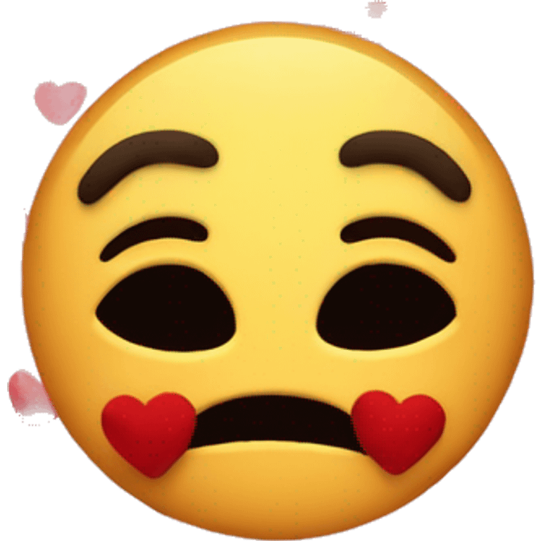 Kissing emoji with heart eyes and hearts around  emoji