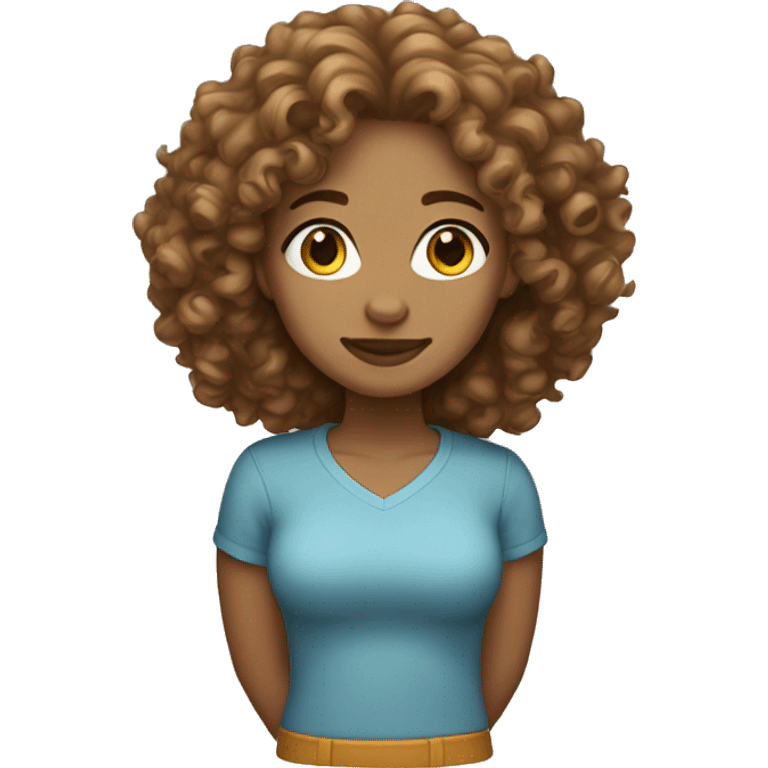 Light skin female with light brown curly hair emoji