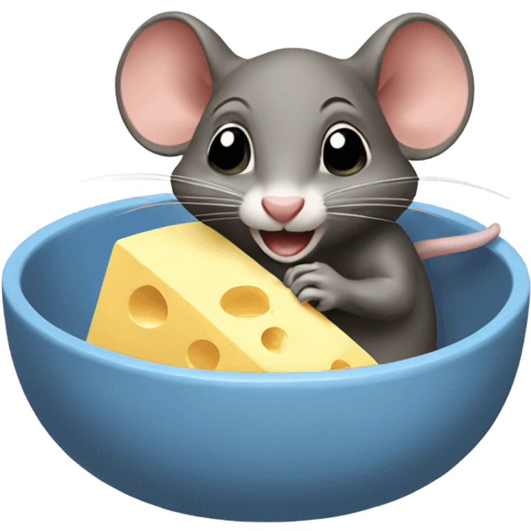 Ratón eating cheese emoji