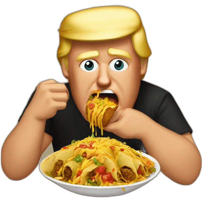 Trump eating mexican food emoji