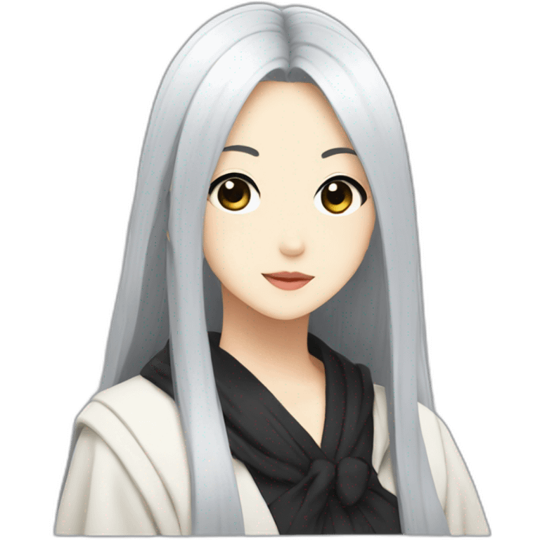 Nana Ōsaki in Anime with a gothic style, black hair emoji