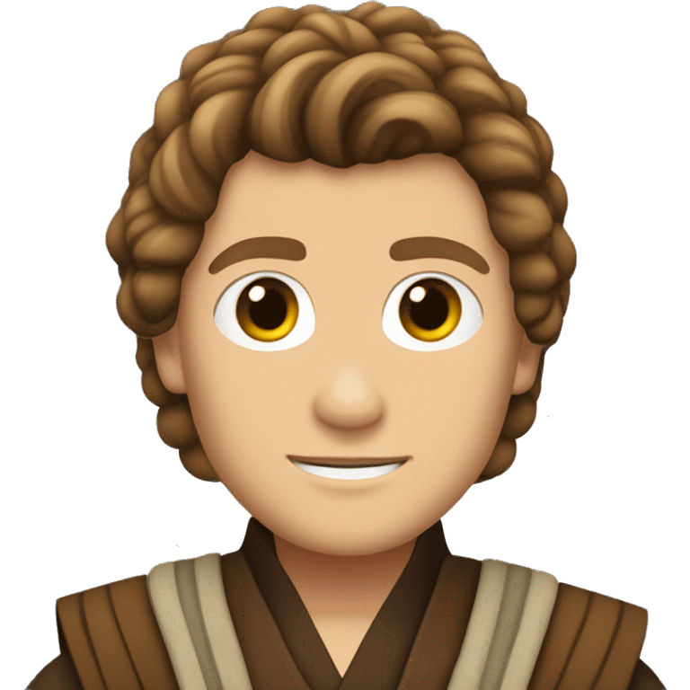 Anakin Skywalker as a padawan learner with a Jedi braid emoji