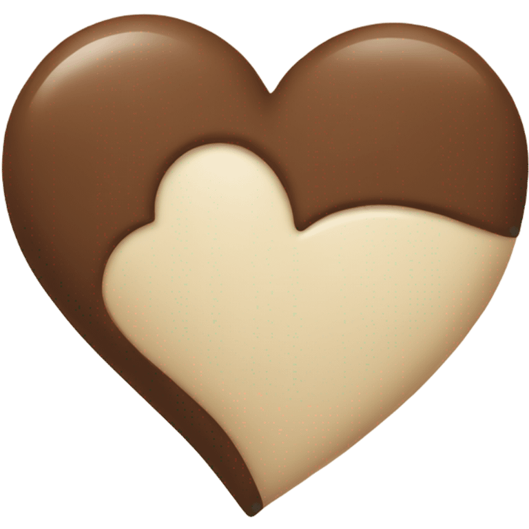 heart emoji, brown and cream  emoji