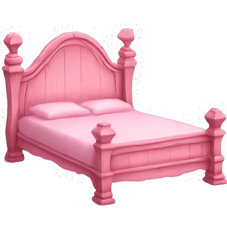 Fantasy bed. Pink wooden shaped bed emoji