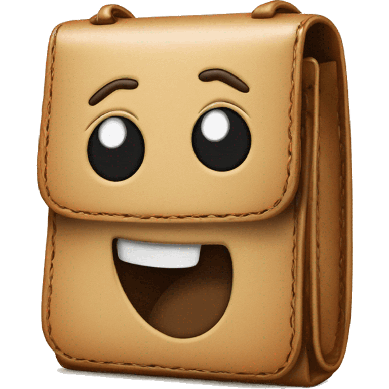 Cartera de cuero cosida a mano emoji