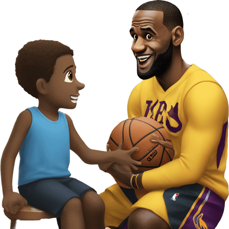 Lebron James talking to little kids emoji