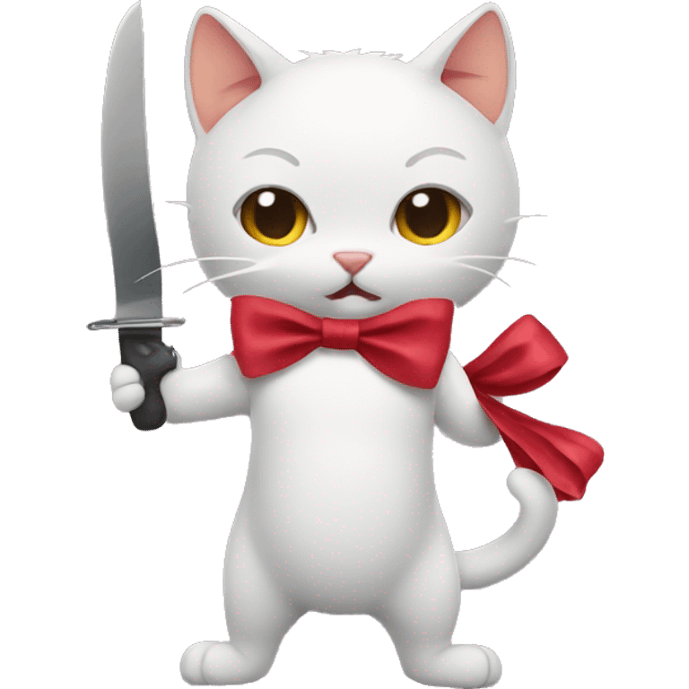 cat with knife and bow emoji