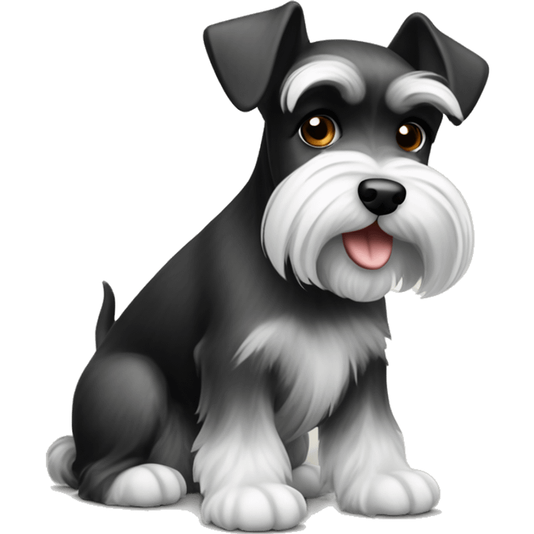 Miniature Schnauzer black and white  emoji