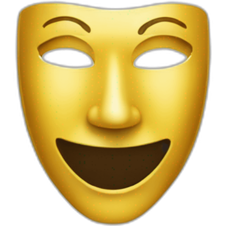 a performing arts mask popping out of theatre frame emoji