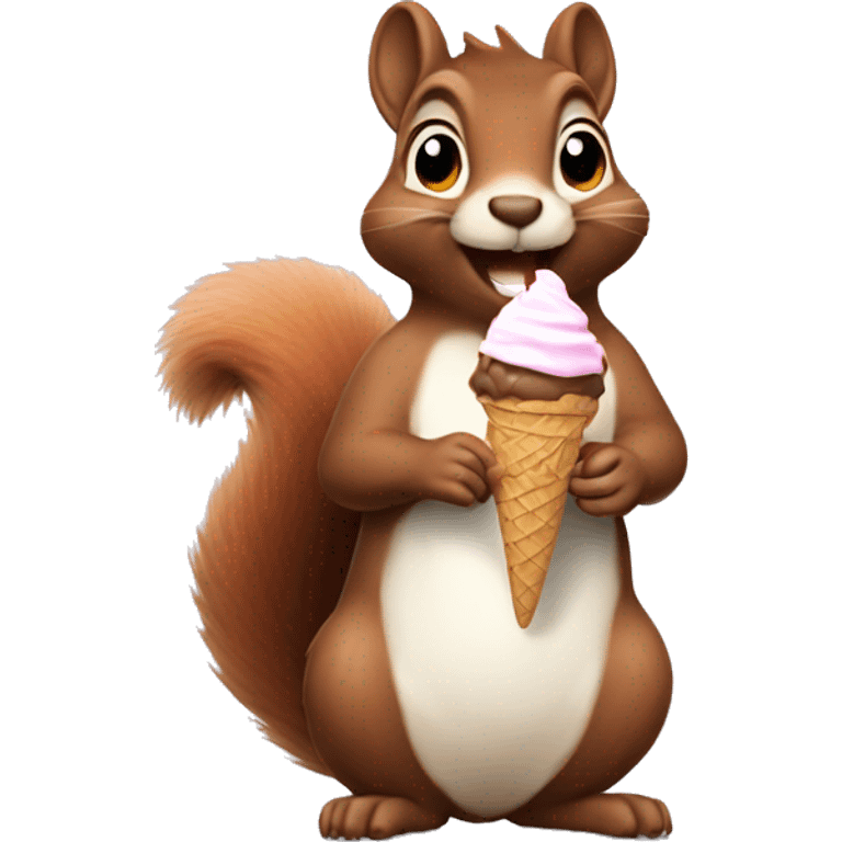 Squirrel eating ice cream emoji